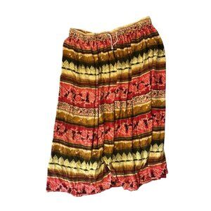 Vintage Item-Eyes By Requirements Rayon Bohemian Style Womens Skirt